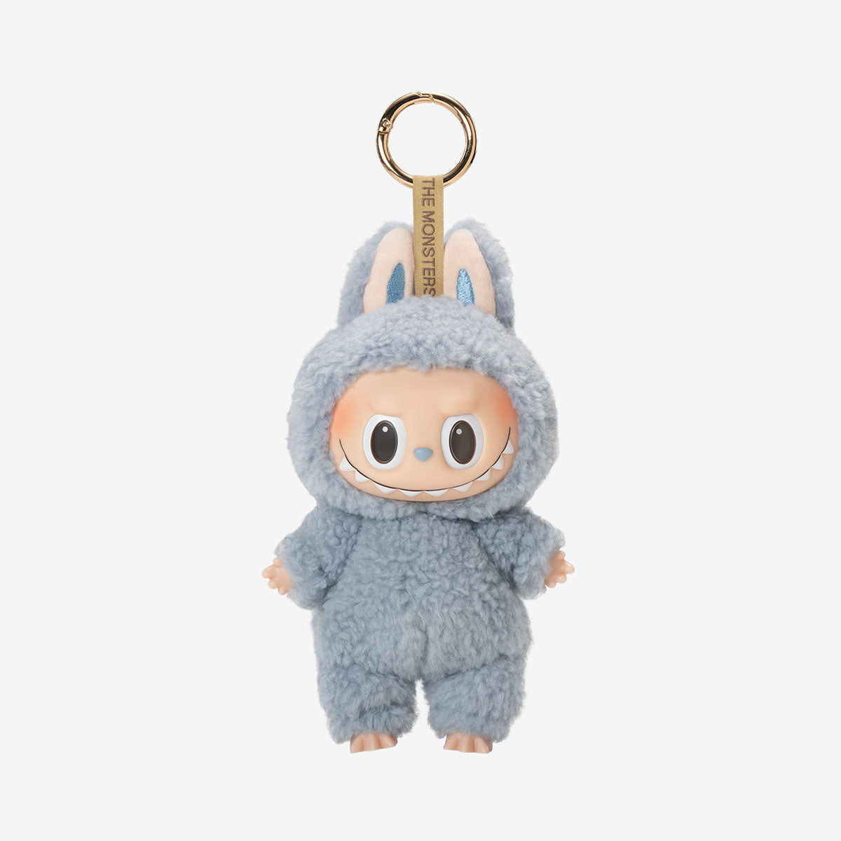 Plush keychain in a blue bunny costume on a white background 
labubu sea salt coconut labubu exicting macarons series labubu cute plush toy keychain