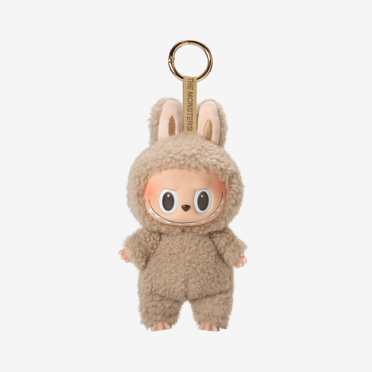 Plush keychain in a bunny costume on a white background labubu soymilk labubu exciting macarons labubu cute plush soft toy keychain